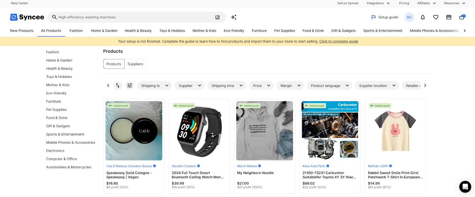 syncee-dropshipping-clothing-supplier-dashboard syncee dropshipping clothing supplier dashboard