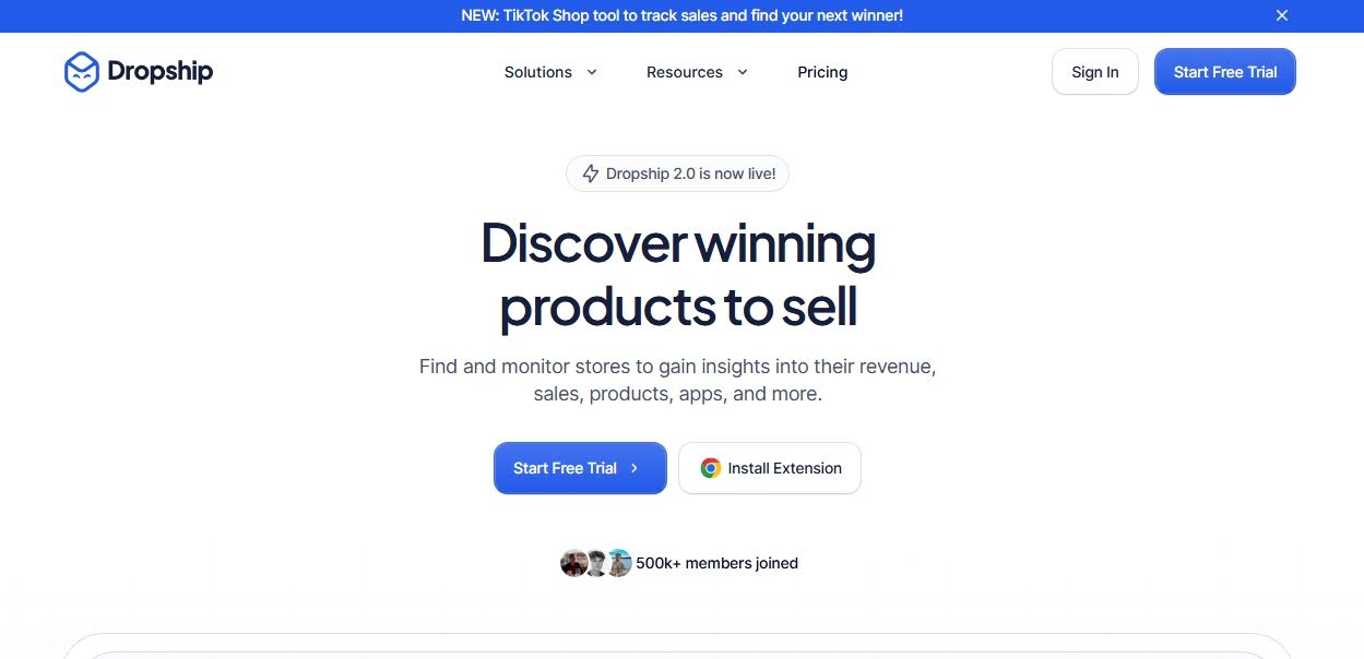 dropship io homepage winning products