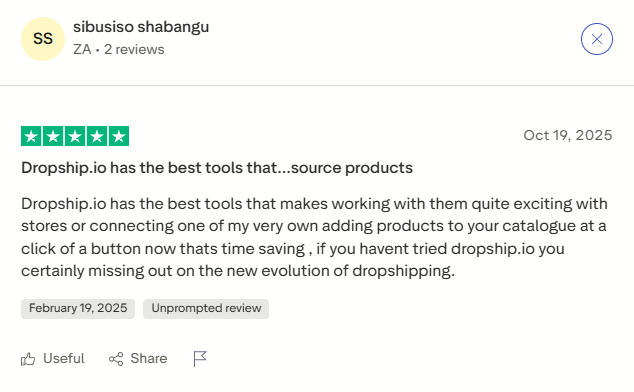 dropship-io-trustpilot-positive-user-review dropship io trustpilot positive user review