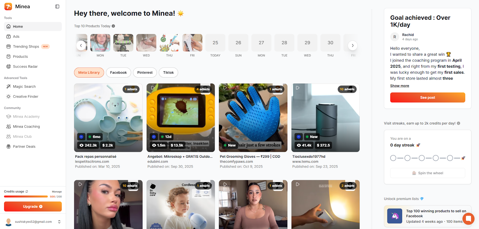 minea-dashboard-meta-library minea dashboard meta library