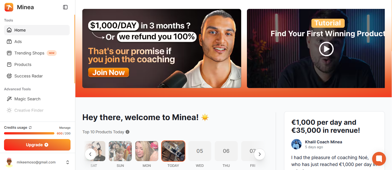 minea-dropshipping-tool-dashboard minea dropshipping tool dashboard